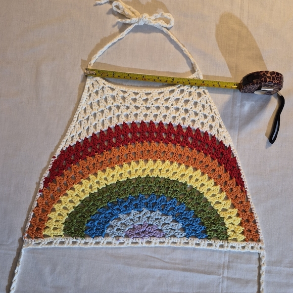 Colorful Crochet Rainbow Halter Top OS Boho - Picture 5 of 8